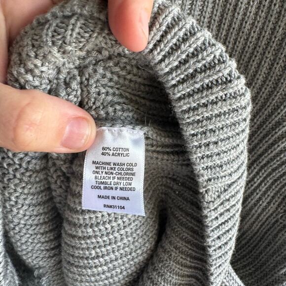 Crown & Ivy men’s gray chunky knit button front cardigan sweater XL NWT - Picture 4 of 4